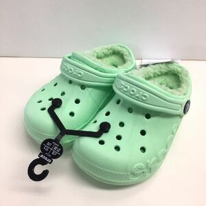  new goods # Crocs CROCS Kids winter clog Kids boa attaching sandals c10 17.5cm light green 