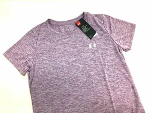  new goods #UNDER ARMOUR Under Armor lady's heatgear short sleeves shirt XS tops sport wear purple 