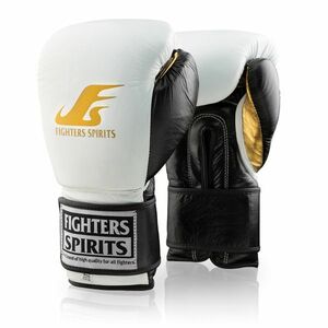 〔ファイターズスピリッツ〕FIGHTERS SPIRITSプロ仕様ボクシンググローブ 16oz ホワイト×ゴールド×ブラック 送料無料