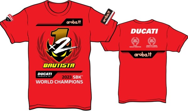 送料無料 ドゥカティ 純正　WSBK2023チャンピオンシップ記念 Tシャツ　限定　T-SHIRT BAUTISTA WSBK バウティスタ サイズM　987712134