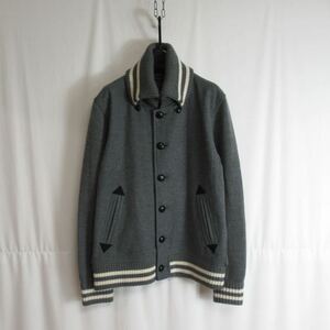 BURBERRY BLACK LABEL デザイン ニット ジャケット ブルゾン バーバリー ブラックレーベル Mサイズ メンズ 高品質 アウター グレー ウール