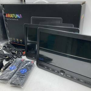 【通電確認済】10.1インチ ヘッドレストモニター 2台セット 車載DVDプレーヤー バッテリー内蔵 後部座席 モニター/Y13685-P3