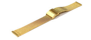 腕時計 ベルト ステンレス ミラレーゼ メッシュ 20mm イエローゴールド ダブルプッシュ式バックル クリッカー仕様 mm06-p-y-c