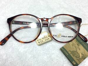 デッドストック US POLO ASS'N 眼鏡 UP 400 ボストン 50 ブラウン デミ ビンテージ 未使用 ポロ 茶 フレーム 昭和 レトロ