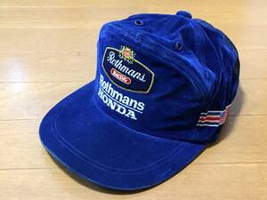 当時モノ Rothmans HONDA RACING キャップ ビンテージ ベロア 中古 ロスマンズ ホンダ 帽子 刺繍 昭和 レトロ 80年代 90年代 レア 希少