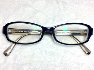 Levi's セル 眼鏡 47-6046 スクエア 54 黒 ブラック リベット模様 中古 リーバイス メガネ