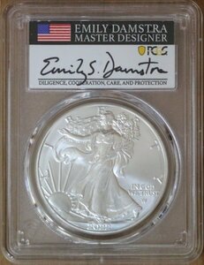 2022 アメリカ イーグル銀貨 PCGS MS70 EMILY DAMSTRA SIGNED