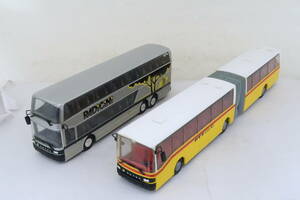 herpa KASSBOHRER SETRA ゼトラ 連結バス 2階建バス PTT RADICINI 箱無 2台 1/87 西ドイツ製 イイレ