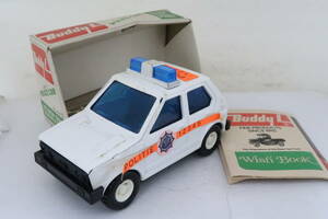 Buddy L JAPAN POLICE CAR (VW GOLF? ワーゲンゴルフ?) スチール 箱付 約12cm イサコ