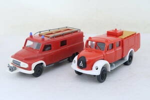 Kibri MAGIRUS マギルス他 消防車 箱無 難有 1/87 西ドイツ製 2台 1/87 ニレ