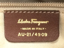 サルヴァトーレフェラガモ ガンチーニ 型押し エンボス トートバッグ レディース ブラウン系 Salvatore Ferragamo_画像9