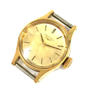 送料360円 ロンジン 手巻き 機械式 腕時計 フェイスのみ レディース ゴールドカラー LONGINES 同梱NG