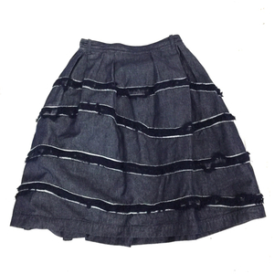 JUNKO SHIMADA デニム スカート サイズ40 綿100％ レディース ネイビー 紺 ジュンコシマダ