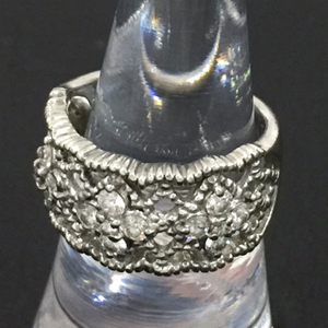 Pt900 ダイヤモンド 0.6ct 透かしデザイン リング 指輪 10号 10.3g レディース アクセサリー ジュエリー