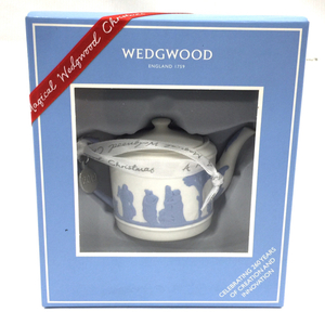 1円 美品 ウェッジウッド ホリデイオーナメント ティーポット 2019 クリスマス 保存箱付き WEDGWOOD