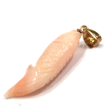 送料360円 K18 珊瑚 コーラル 魚 フィッシュ ペンダントトップ Gold 総重量1.5g A9699 同梱NG_画像3