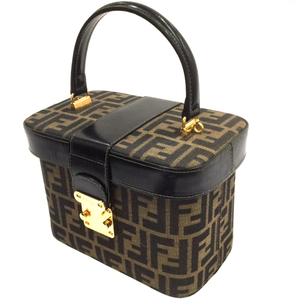 フェンディ ズッカ柄 2WAY ショルダーバッグ レディース ブラウン バニティバッグ FENDI 保存箱付 QG123-368