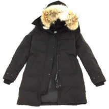 カナダグース サイズ M / M 長袖 ダウンコート ジップアップ ボタン コヨーテファー レディース 黒系 CANADA GOOSE_画像1