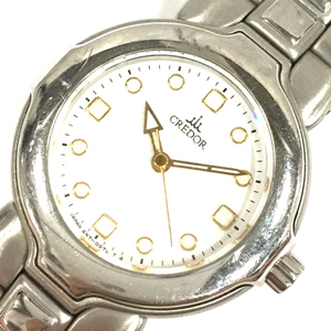 服部セイコー クレドール クォーツ 腕時計 ホワイト文字盤 4N71-0041 未稼働品 レディース 純正ブレス 付属品あり