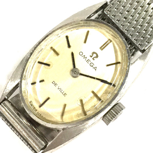 オメガ デビル 手巻き 機械式 腕時計 オーバルフェイス シルバーカラー文字盤 純正ブレス ブランド小物 OMEGA