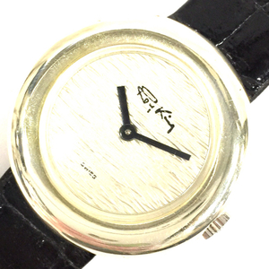 1円 RCK 腕時計 ラウンドフェイス 裏蓋 STERLING SILVER 0.925刻印 2針 手巻き メンズ 純正レザーベルト 稼働