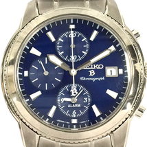1円 セイコー 腕時計 ブライツ 7T62-0BB0 クロノグラフ 青文字盤 シルバーカラー クォーツ メンズ 付属品有 SEIKO_画像1