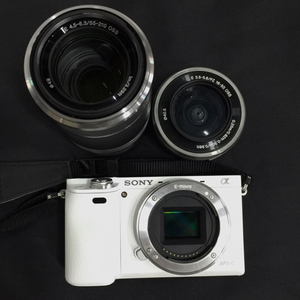 1円 SONY α 6000 E 3.5-5.6/PZ 16-50 OSS E 4.5-6.3/55-210 OSS ミラーレス一眼 カメラ ホワイト