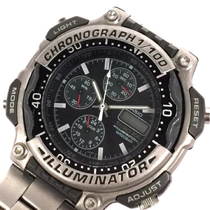 カシオ 腕時計 DRO-212 DURO 200 クロノグラフ デジアナ 黒文字盤 シルバーカラー クォーツ メンズ 純正ベルト
