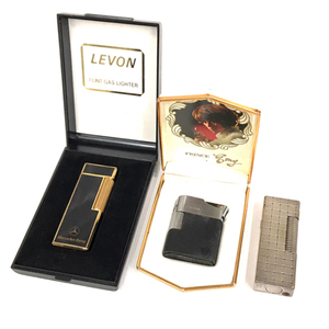 ダンヒル ローラー式 ガスライター シルバーカラー 他 LEVON メルセデスベンツ 等 喫煙具 喫煙グッズ 計3点 セット