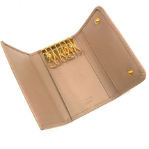 プラダ レザー キーケース 6連 リボン レディース ピンク ゴールドカラー金具 ファッション小物 保存箱付き PRADA_画像4