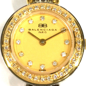 バレンシアガ クォーツ 腕時計 ラインストーン レディース ゴールドカラー文字盤 純正ブレス BALENCIAGA