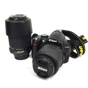 Nikon D3000 AF-S DX NIKKOR 18-55mm 1:3.5-5.6G VR 55-200mm 1:4-5.6G ED VR デジタル一眼レフ カメラ ブラック