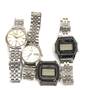 1円 セイコー キングクォーツ スポーツマンドルフィン 他 カシオ W-450 DW-1000 未稼働 腕時計 4点セット SEIKO CASIO