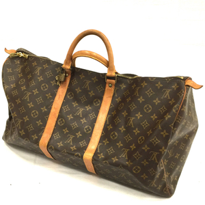 1円 ルイヴィトン M41424 モノグラム キーポル55.ボストンバッグ ブラウン系 ネームタグ付き LOUISVUITTON