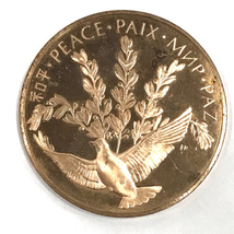 送料360円 フランクリンミント 国連平和メダル 1980 銀貨 総重量24g ケースなし 同梱NG_画像2