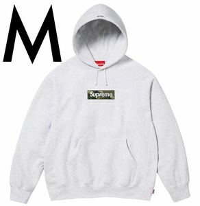 M 2023FW Supreme Box Logo hooded sweatshirt Ash Grey 新品未使用 国内正規品 シュプリーム ボックス ロゴ パーカー グレー 灰2