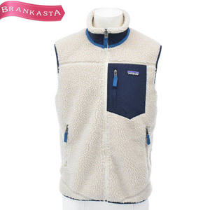 【美品】patagonia/パタゴニア クラシックレトロXベスト 23048FA20 メンズ ボアフリース M ナチュラル 紺 青系 [NEW]★51LB05