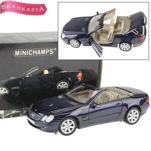 MINICHAMPS/ミニチャンプス 1/18 MERCEDES-BENZ SL CALSS-2001 フィギュア ミニカー メルセデスベンツ 紺 [NEW]★52HA25