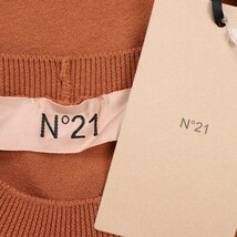 【美品・定価6万程】N°21/ヌメロヴェントゥーノ 長袖ニット トップス ロゴ クルーネック 42 M～Ｌ ブラウン 黒[NEW]★51HF00_画像7