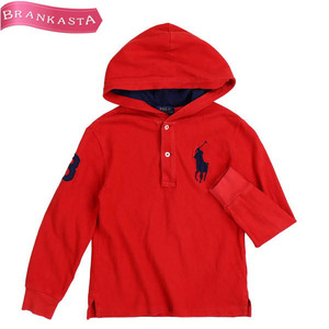 POLO RALPH LAUREN/ポロラルフローレン 長袖 ポロシャツ パーカー 子供服 ビッグポニー 鹿の子 6 120/60 赤 紺 [NEW]★51FJ30