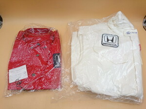 Y1-9 ★長期保管/未使用品★HONDA ホンダ F-1COLLECTIONシャツ（L）/つなぎ（LL）★