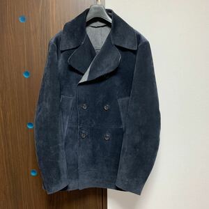 ７０万円　ジルサンダー　jil sander Ｐコート　スエード スウェードピーコート ネイビー ジャケット