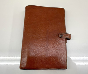 filofax 本革 カーフレザー 手帳 約13×18.5ｃｍ ６穴 イタリア製 York ファイロファックス 茶系 ブラウン 現状 札幌市手稲区