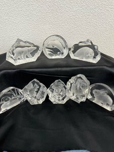 s クリスタル ガラス 置物 まとめ① MATS JONASSON 8個 マッツジョナサン LALIQUE