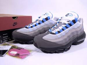 本物/2018年 NIKE AIR MAX95 即完売 CRYSTAL BLUE/オリジナル改良型ブルーグラデ×イエローグラデ US9/27cm Ziploc保管した新品同様 OG