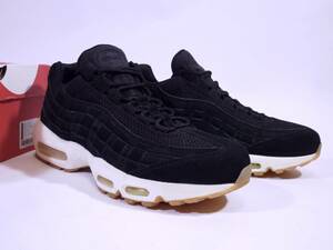 本物/2017年製 NIKE AIR MAX95 PREMIUM 限定 黒白ガムソール US9/27cm 最高級プレミアムレザー 1度室内着用のみ新品同様 イエローグラデ og