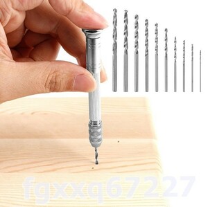 LA009: * popular * Mini hand drill set 10 piece. high speed times steel twist drill bit attaching woodworking .. rotary tool kit DIY craft 