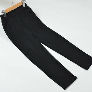 新品☆M~L 裏シャギー ストレッチパンツ レディース 暖かい ボトムス 冬 極暖 らくらくパンツ ウエストゴム/ブラック 黒/メール便可/13556