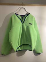 【サイズM】パタゴニア BABY RETRO PADDING PULLOVER 1989年モデル　USA製 アップルグリーン STY25551 プルオーバー カヤック フリース_画像1