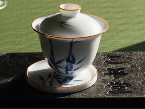 中国茶器　蓋碗　女性ぴったり　竹